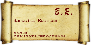 Barasits Rusztem névjegykártya